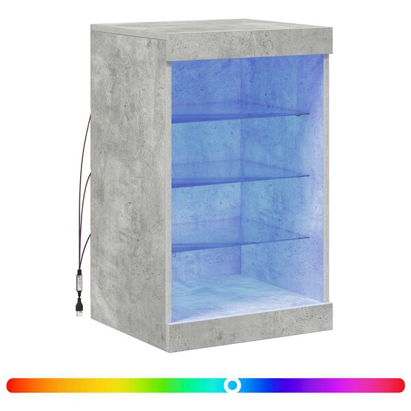 vidaXL Credenza con Luci LED Grigio Cemento 41x37x67 cm
