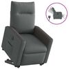 vidaXL Poltrona Alzapersona Reclinabile Elettrica Grigio Scuro Tessuto