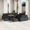 vidaXL Set Divano da Giardino 13 pcs Nero polyrattan