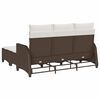 vidaXL Set Divani da Giardino 3 pz con Cuscini a L Marrone Polyrattan
