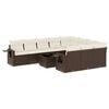 vidaXL Set Divani da Giardino 11 pz con Cuscini Polyrattan Marrone