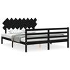 vidaXL Giroletto con Testiera Nero 160x200 cm Legno Massello