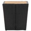 vidaXL Tavolino Nero 41,5x41,5x43 cm in Polyrattan e Legno di Acacia