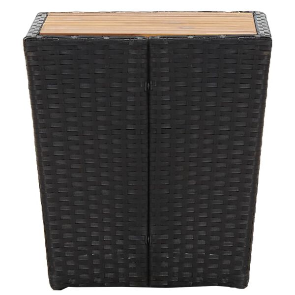 vidaXL Tavolino Nero 41,5x41,5x43 cm in Polyrattan e Legno di Acacia