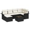 vidaXL Set Divano da Giardino con cuscino 7 pcs Nero polyrattan