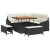 vidaXL Set Divano da Giardino con cuscino 8 pcs Nero polyrattan
