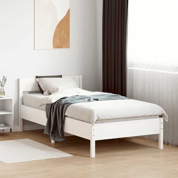vidaXL Letto senza Materasso Bianco 90x190 cm in Legno Massello Pino