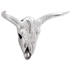vidaXL Teschio di toro Argento 49 x 10 x 36 cm Alluminio