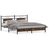 vidaXL Giroletto senza Materasso Rovere Fumo 183x203 cm in Truciolato