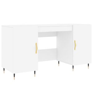 vidaXL Scrivania Bianca 140x50x75 cm in Legno Multistrato