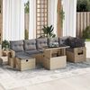 vidaXL Set Divano da Giardino 8 pz con Cuscini Beige in Polyrattan