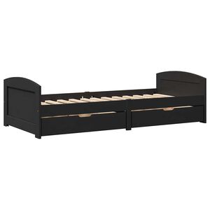 vidaXL Dormeuse con 2 Cassetti senza Materasso Nero 90x200 cm IRUN