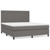 vidaXL Giroletto a Molle con Materasso Grigio 160x200 cm in Similpelle