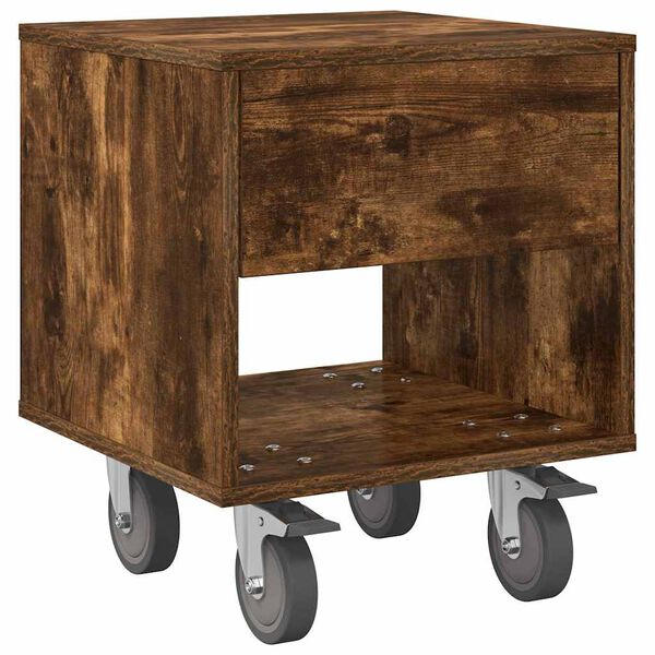 vidaXL Comodino Rovere fum&eacute; 40,5 x 40 x 48 cm Legno multistrato