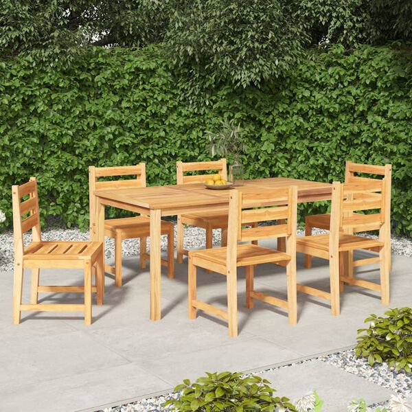 vidaXL Set da Pranzo da Giardino 7 pz in Legno Massello di Teak
