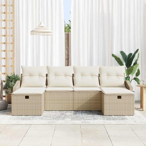 vidaXL Set di divani con cuscino 6 pcs polyrattan