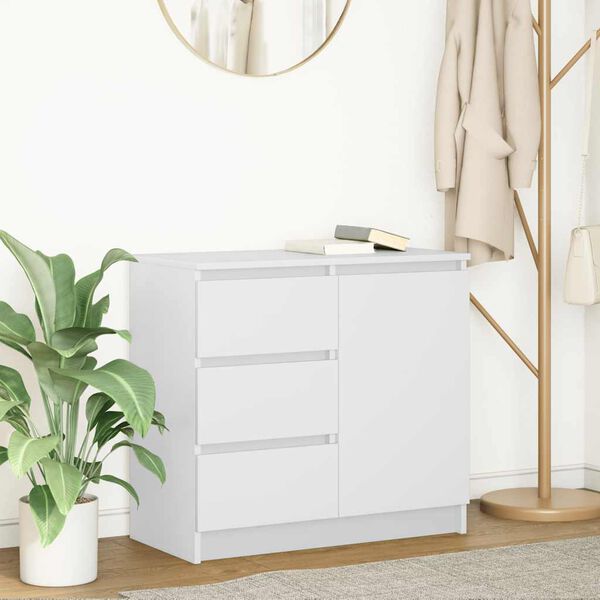 vidaXL Credenza con Cassetto Bianco 71x35x65 cm in Legno Multistrato