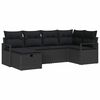 vidaXL Set di divani 6 pz Nero polyrattan