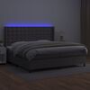 vidaXL Giroletto Molle con Materasso e LED Grigio 200x200cm Similpelle