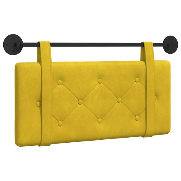 vidaXL Testata appesa Giallo 100 x 55 x 5 cm Velluto