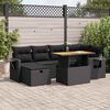 vidaXL Set Divani da Giardino con Cuscini 8 pz Nero Polyrattan Acacia