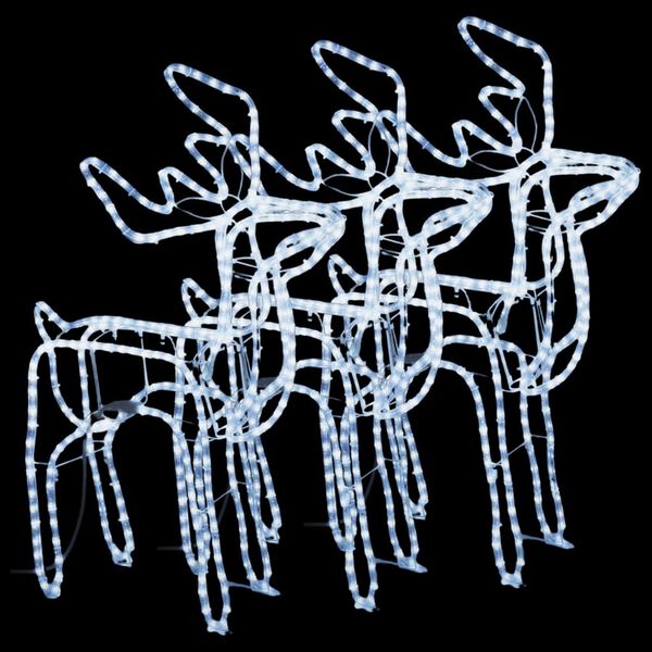 vidaXL Figure Natalizie Renne 3 pz Bianco Freddo 76x42x87 cm