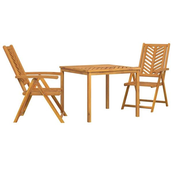 vidaXL Set da Pranzo per Giardino 3 pcs Marrone