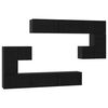 vidaXL Set mobile TV 10 pz Rovere Nero Legno ingegnerizzato