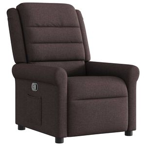 vidaXL Poltrona Reclinabile Marrone Scuro in Tessuto
