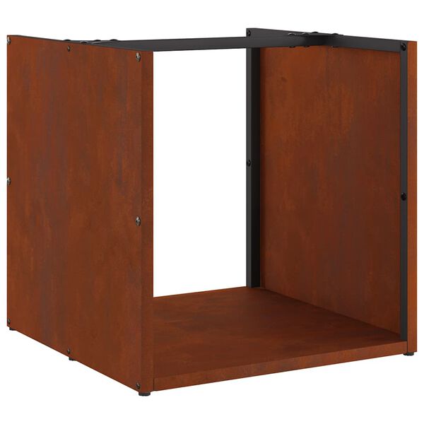 vidaXL Rastrelliera per Legna da Ardere 40x40x40 cm in Acciaio Corten