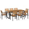 vidaXL Set Pranzo da Giardino 9 pz Legno Massello di Acacia e Metallo