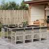 vidaXL Set Pranzo da Giardino 9pz con Cuscini Grigio Chiaro Polyrattan