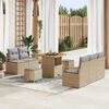 vidaXL Set Divano da Giardino con cuscino 8 pcs Beige e Grigio Chiaro