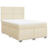vidaXL Giroletto a Molle con Materasso Crema 140x200 cm in Tessuto