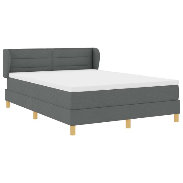 vidaXL Letto a molle con materasso Grigio scuro 160 x 200 cm Tessuto