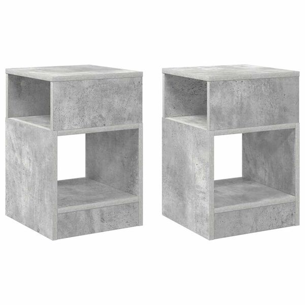 vidaXL Tavolino 2 pcs Grigio cemento 30,5 x 30 x 45 cm