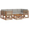 vidaXL Set di divani da esterno 7 pz Grigio Naturale e Chiaro