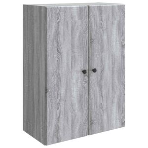 vidaXL Mobiletto a muro Sonoma grigio 66 x 34,5 x 90 cm