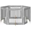 vidaXL Cancello per cani con supporti 6 pcs Grigio Sonoma 80 x 80 cm
