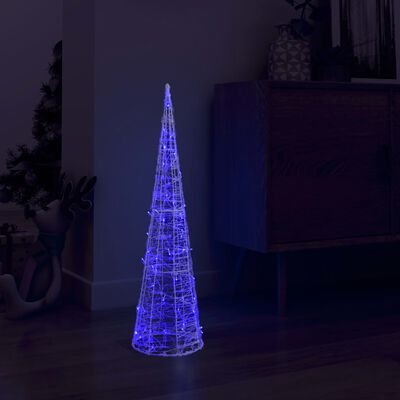 vidaXL Piramide Decorativa Cono di Luce LED Acrilico Blu 90 cm