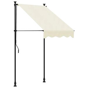 vidaXL Tenda da Sole Retrattile Crema 100x150 cm in Tessuto e Acciaio