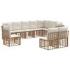 vidaXL Set di divani da esterno con cuscino 7 pcs Naturale Poliestere