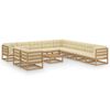 vidaXL Set Salotto Giardino e Cuscini 12 pz Legno Massello Pino Ambra