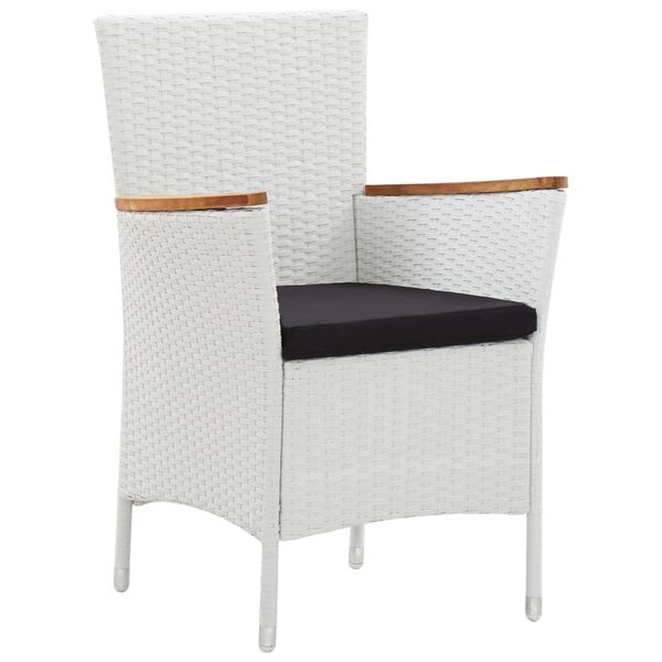 vidaXL Set Mobili da Pranzo per Giardino 3 pz Bianco