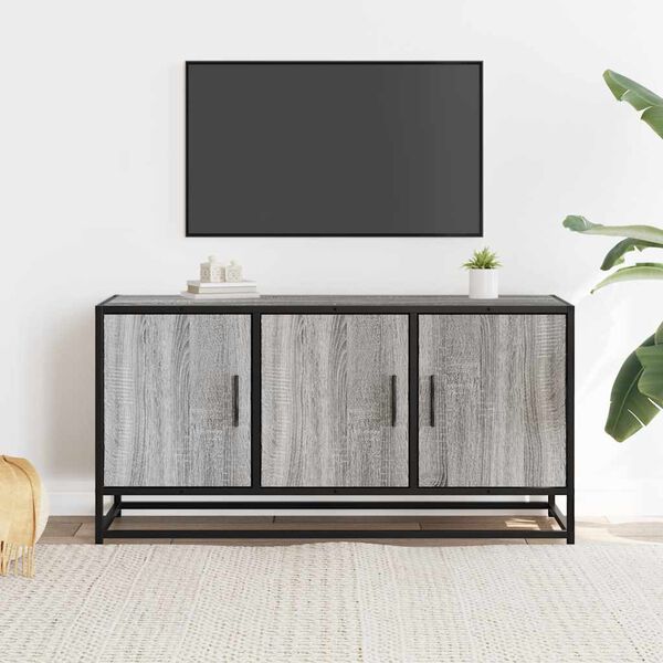 vidaXL Mobile TV Grigio Sonoma 100x35x50 cm Legno Multistrato Metallo