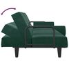 vidaXL Divano Letto con Braccioli Verde Scuro in Velluto
