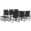 vidaXL Set da Pranzo da Giardino 11 pz Nero in Textilene