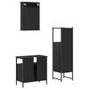 vidaXL Set Mobili da Bagno 3 pz Nero in Legno Multistrato