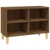 vidaXL Mobile TV Gambe in Legno Massello Rovere Marrone 69,5x30x50 cm