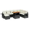 vidaXL Set Divani da Giardino 9 pz con Cuscini Nero in Polyrattan